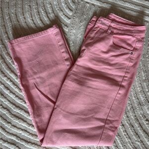 Pink Straight-Leg Pants